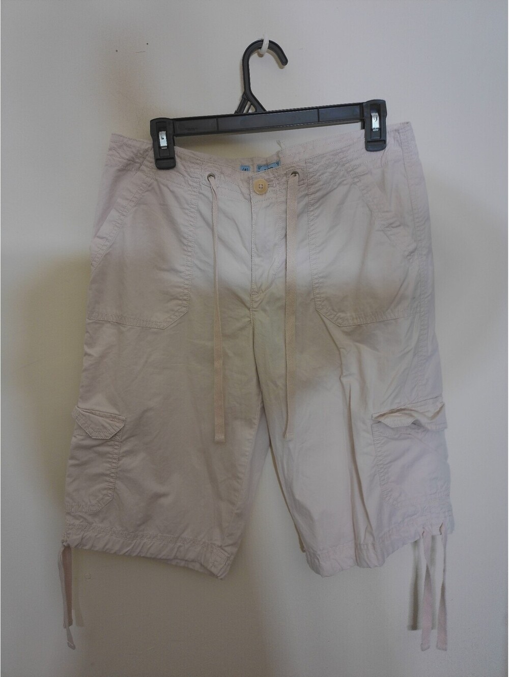 Izod Womens Cargo Capri Pants Size 8 Khaki Tan Utility Pockets y2k inspired
